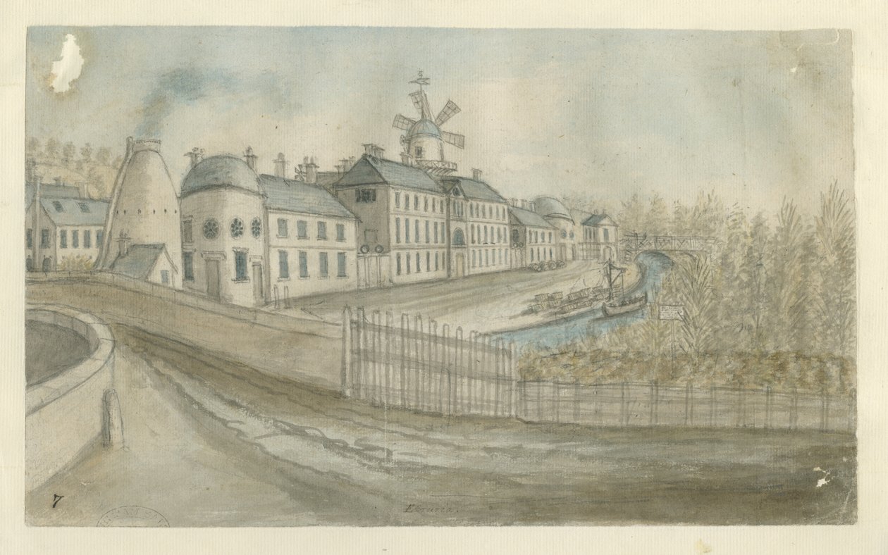 Etruria - Fabrik: Aquarell, undatiert [1762-1802] von Stebbing Shaw