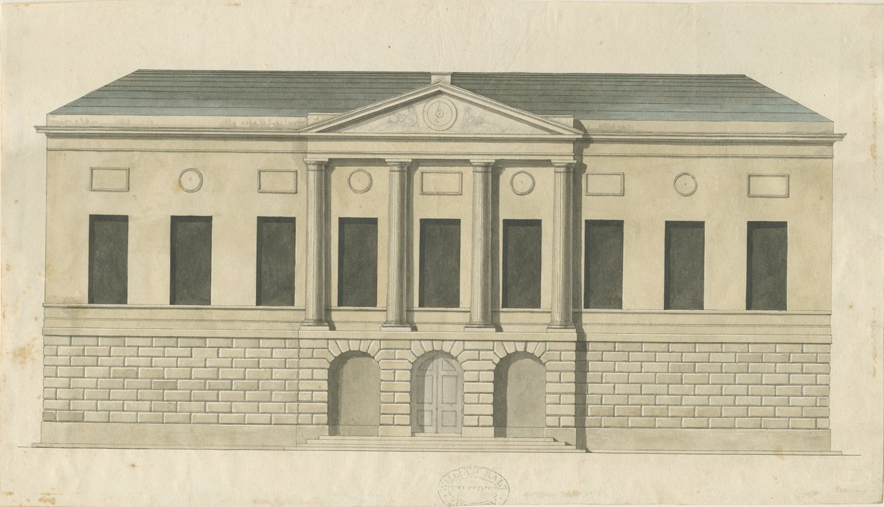 Stafford - Kreisgefängnis: Aquarell, nd [ca. 1794] von Stebbing Shaw