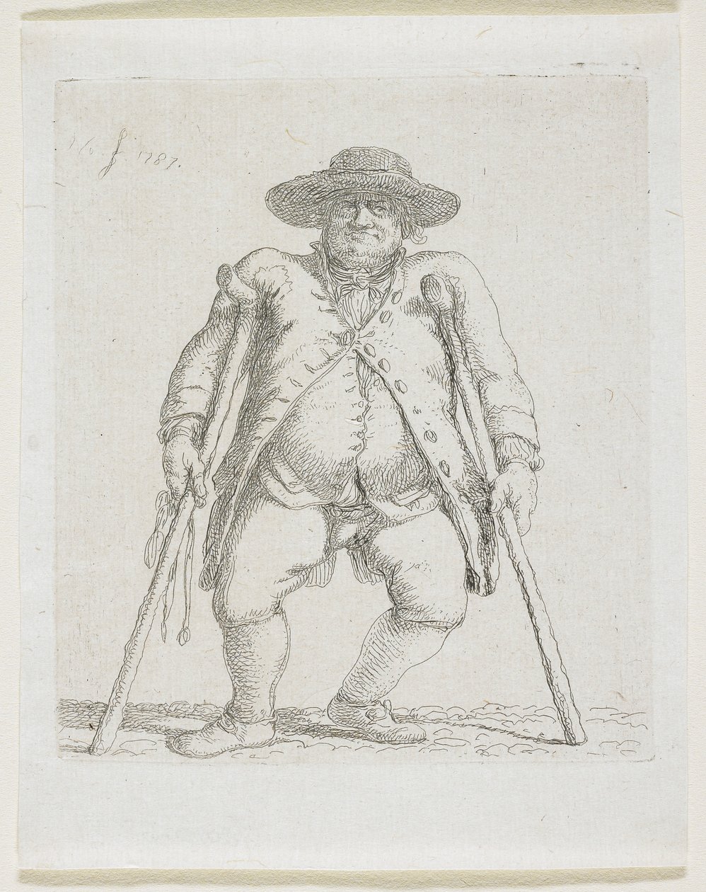 Mann mit Krücken; "Orlandini" von Stefan Juliusz Norblin de la Gourdaine