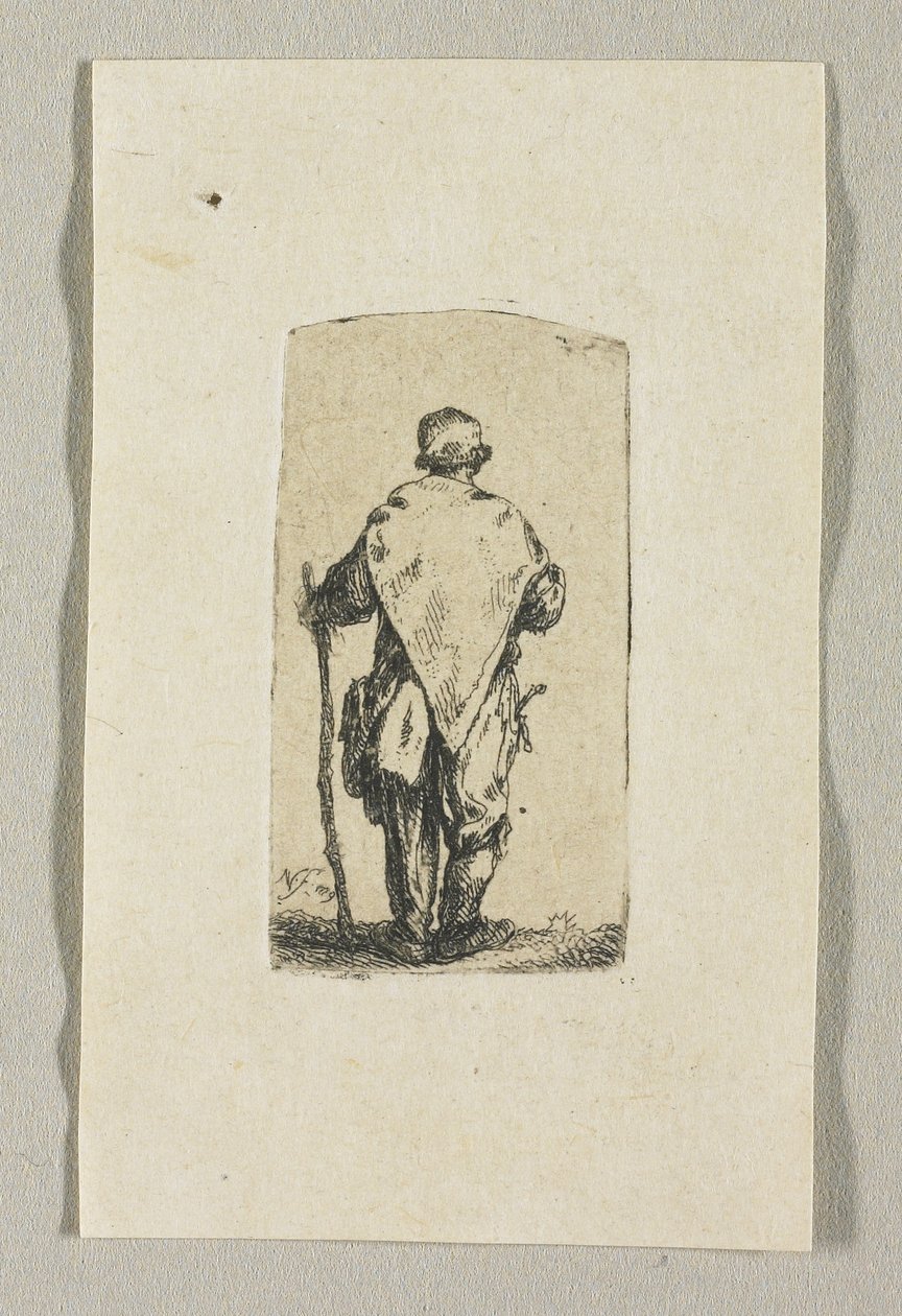 Stehender Mann in weißem Tuch von Stefan Juliusz Norblin de la Gourdaine