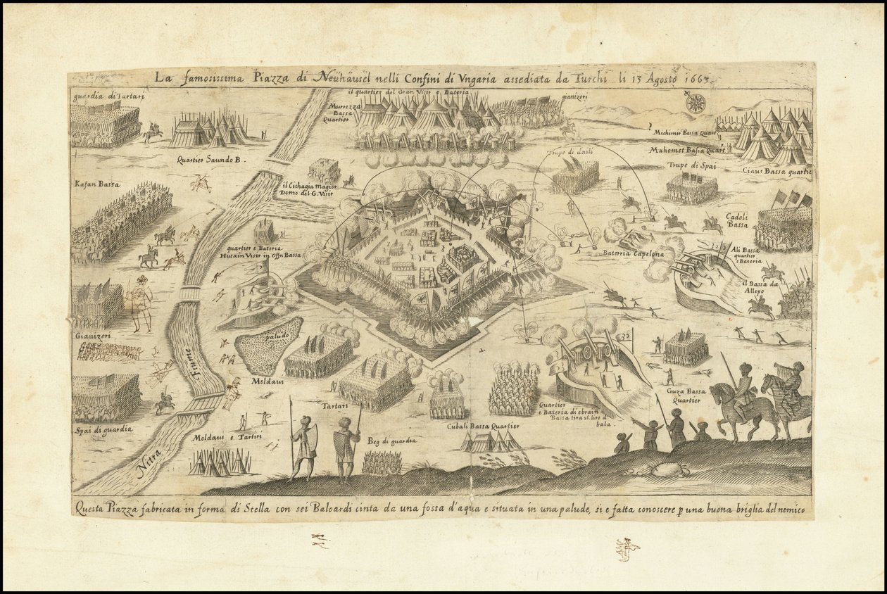 Der berühmte Platz von Neuhausel an der Grenze zu Ungarn, belagert von den Türken am 13. August 1663 von Stefano Scolari