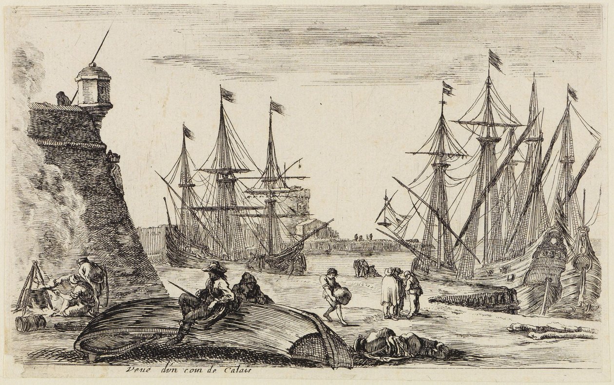 Ansichten von Seehäfen: Blick auf einen Winkel im Hafen von Calais von Stefano della Bella