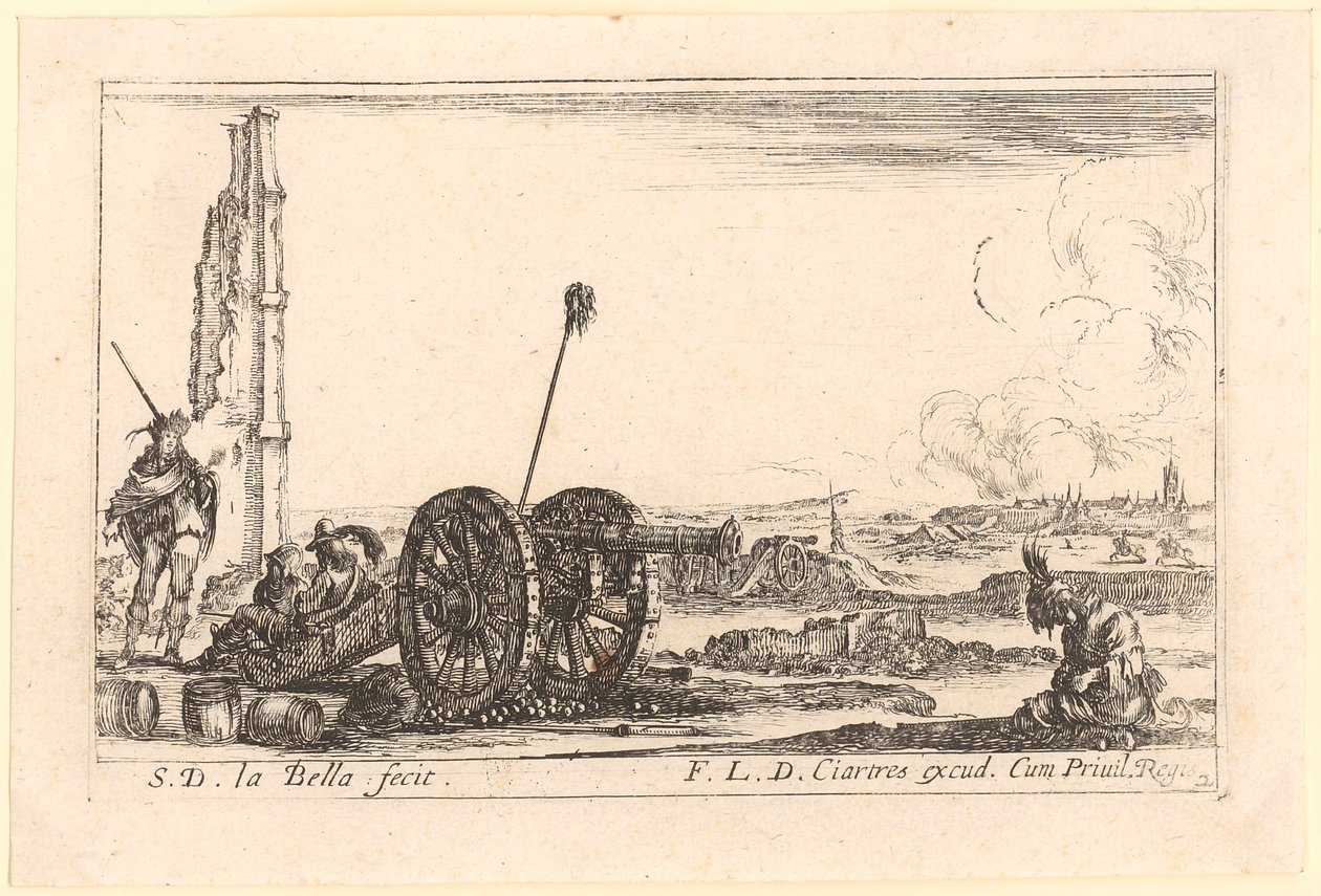 Artilleriestellung, Blatt 2 der Folge "Verschiedene Militär-Capricci" von Stefano della Bella