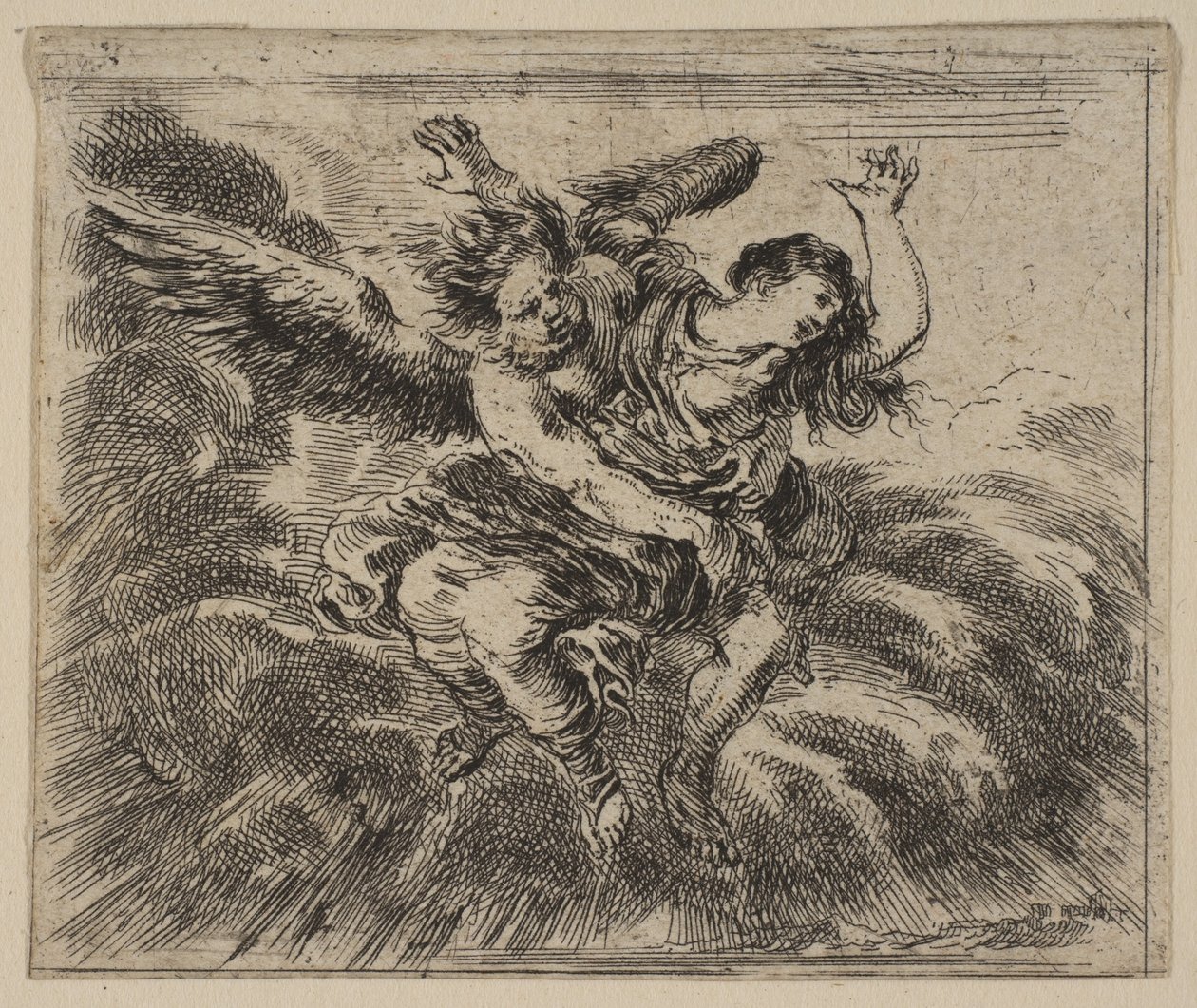 Boreas und Oreithyia, aus Spiel der Mythologie Jeu de la Mythologie, 1644 von Stefano della Bella