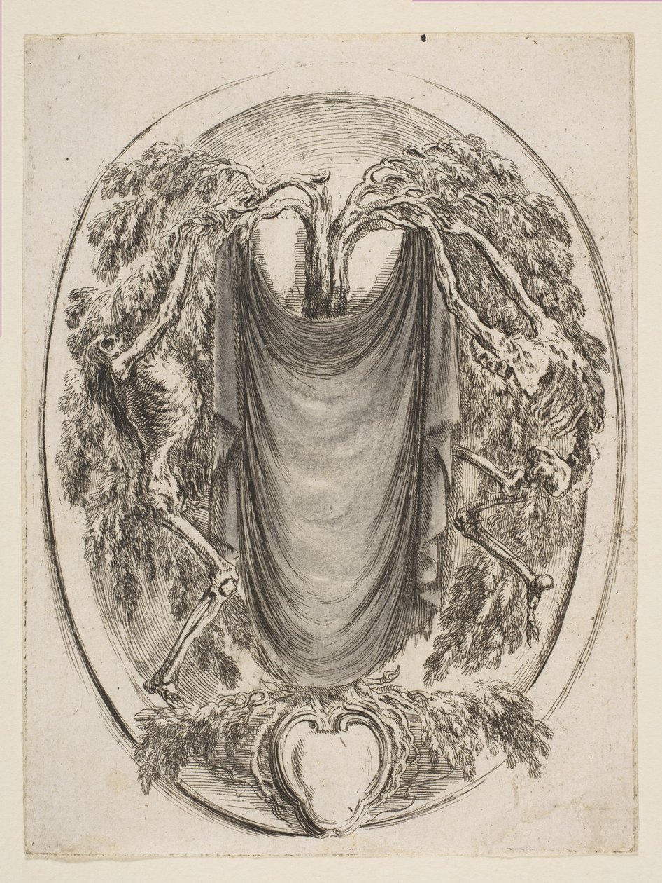 Kartusche mit Skeletten, 1647 von Stefano della Bella