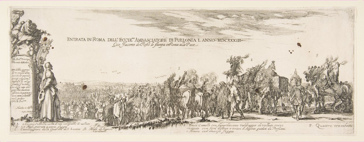 Einzug der polnischen Gesandtschaft in Rom, 1633 von Stefano della Bella