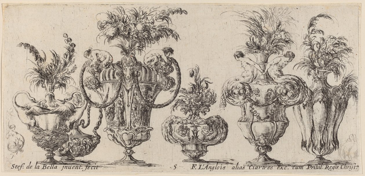Fantastische Vasen, wahrscheinlich 1646 von Stefano della Bella