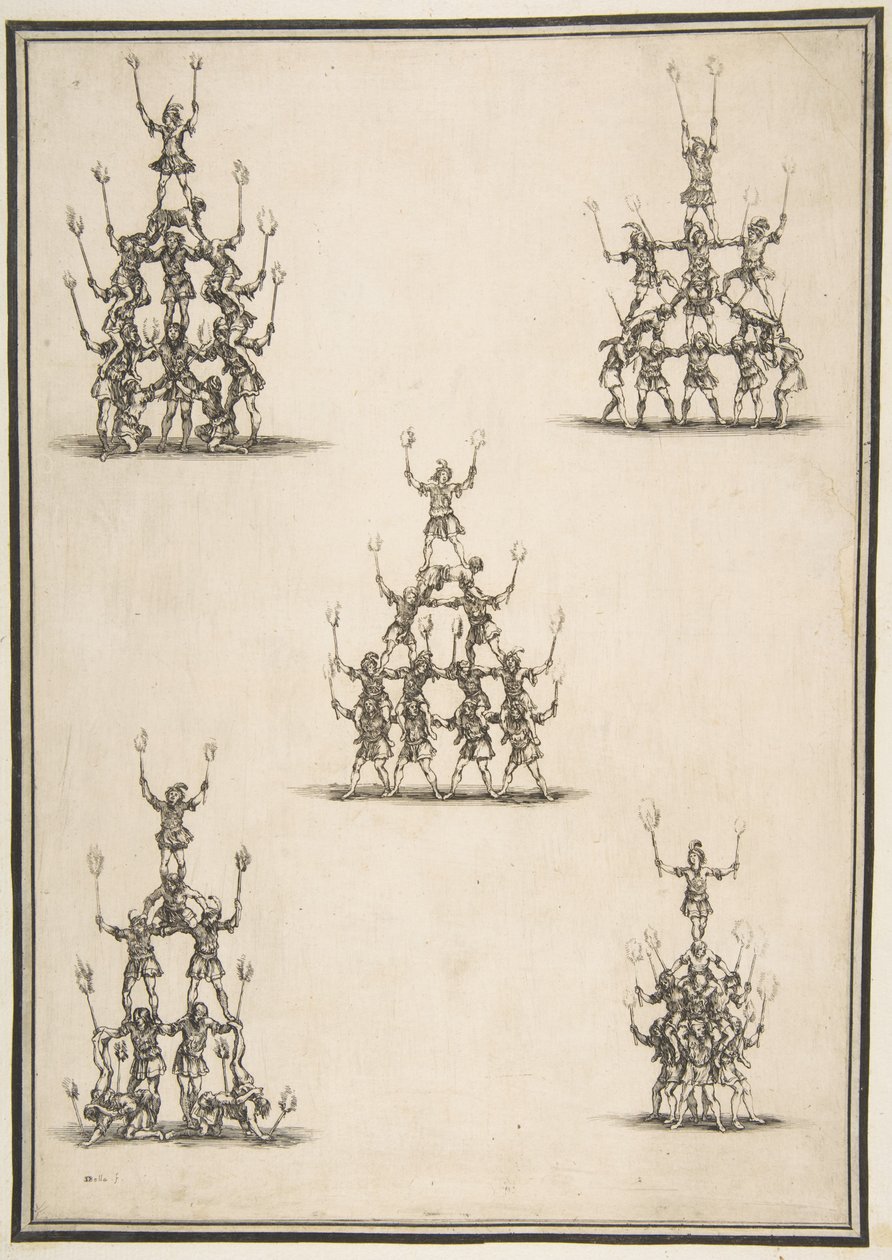 Fünf Gruppen von Akrobaten, 1652 von Stefano della Bella