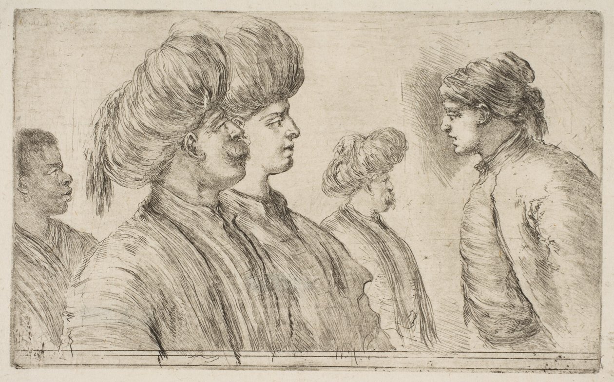 Vier Türken und ein Schwarzer, ca. 1662 von Stefano della Bella