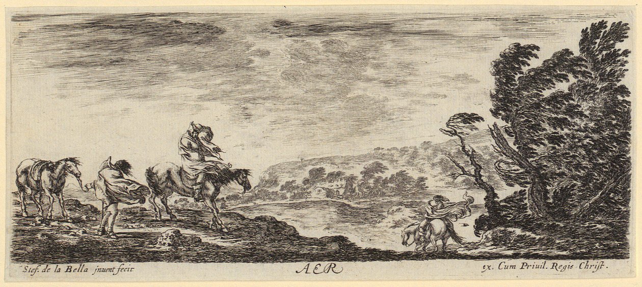 Gefecht auf hoher See, Blatt 5 der Folge "Frieden und Krieg" von Stefano della Bella