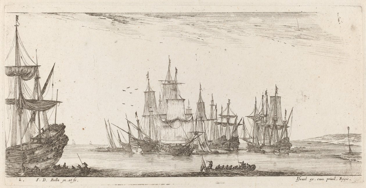 Gruppe von Schiffen, 1644 von Stefano della Bella