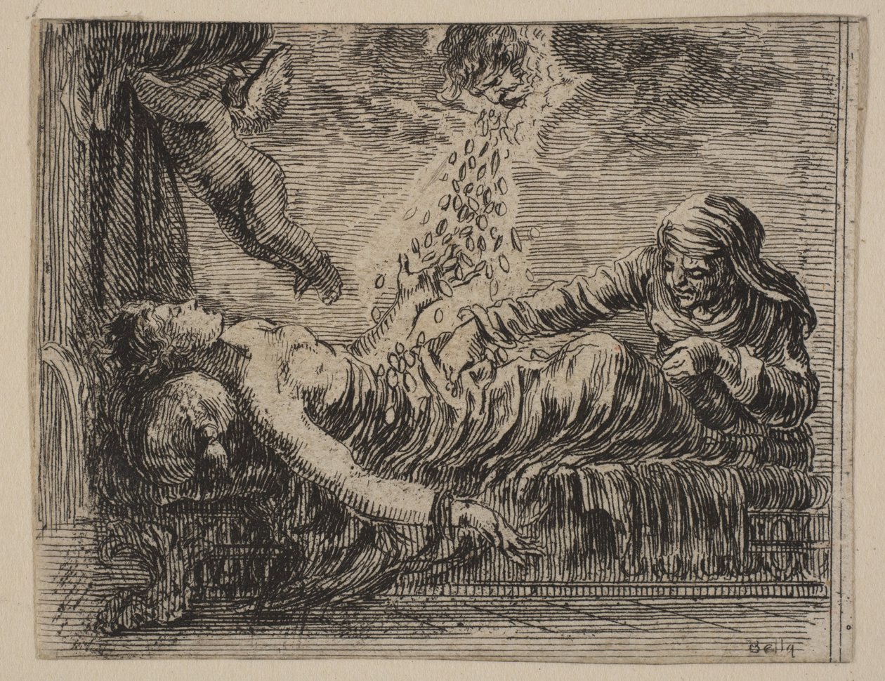 Jupiter und Danaë, aus dem Spiel der Mythologie, 1644 von Stefano della Bella