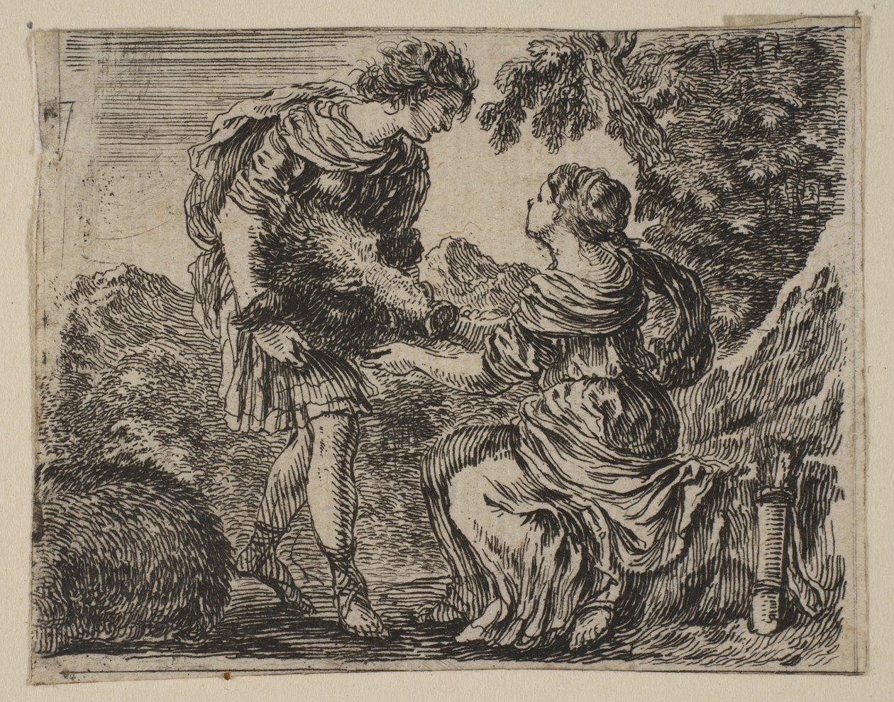 Meleager und Atalanta, aus Spiel der Mythologie Jeu de la Mythologie, 1644 von Stefano della Bella