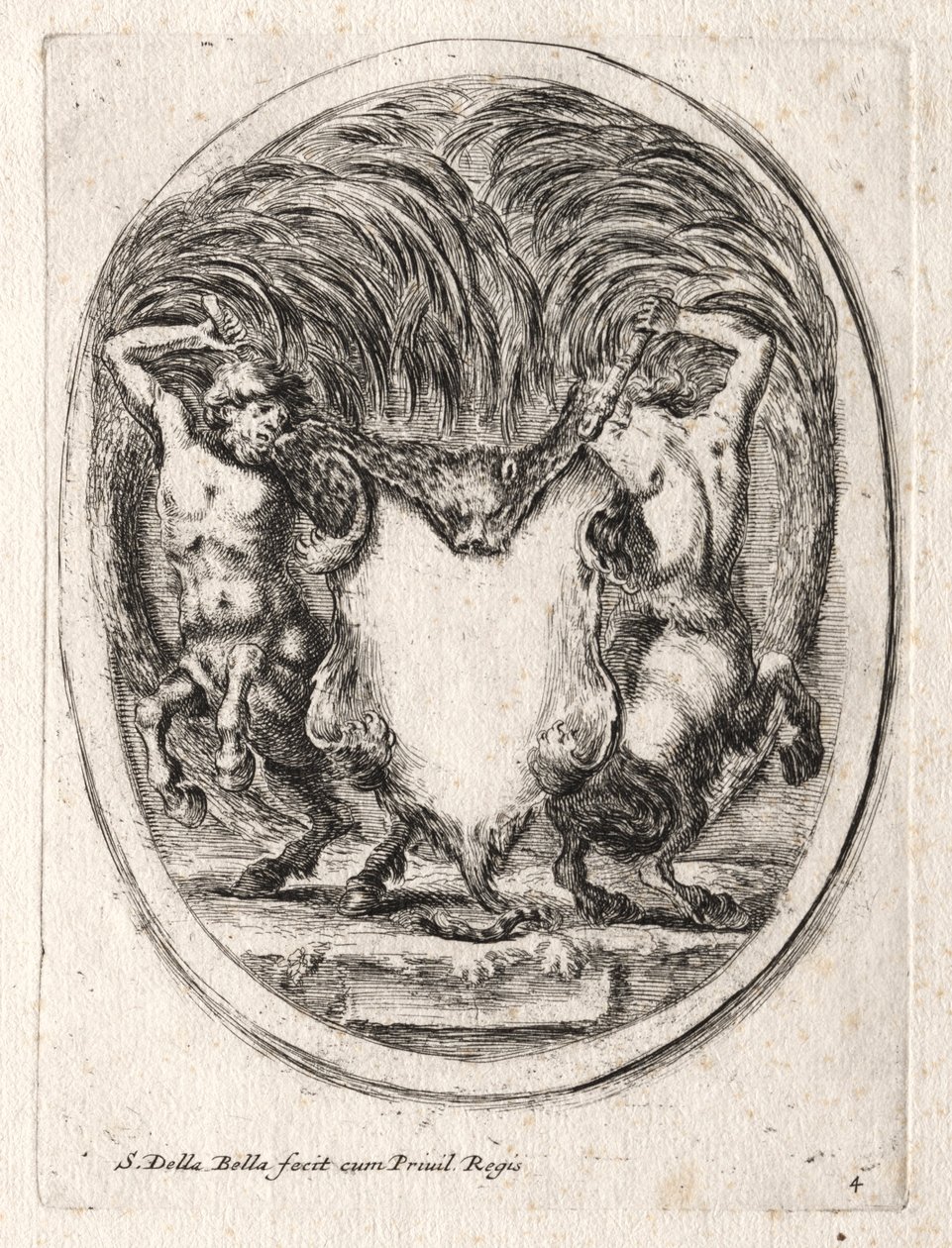Neues Modell für eine Kartusche, 1647 von Stefano della Bella