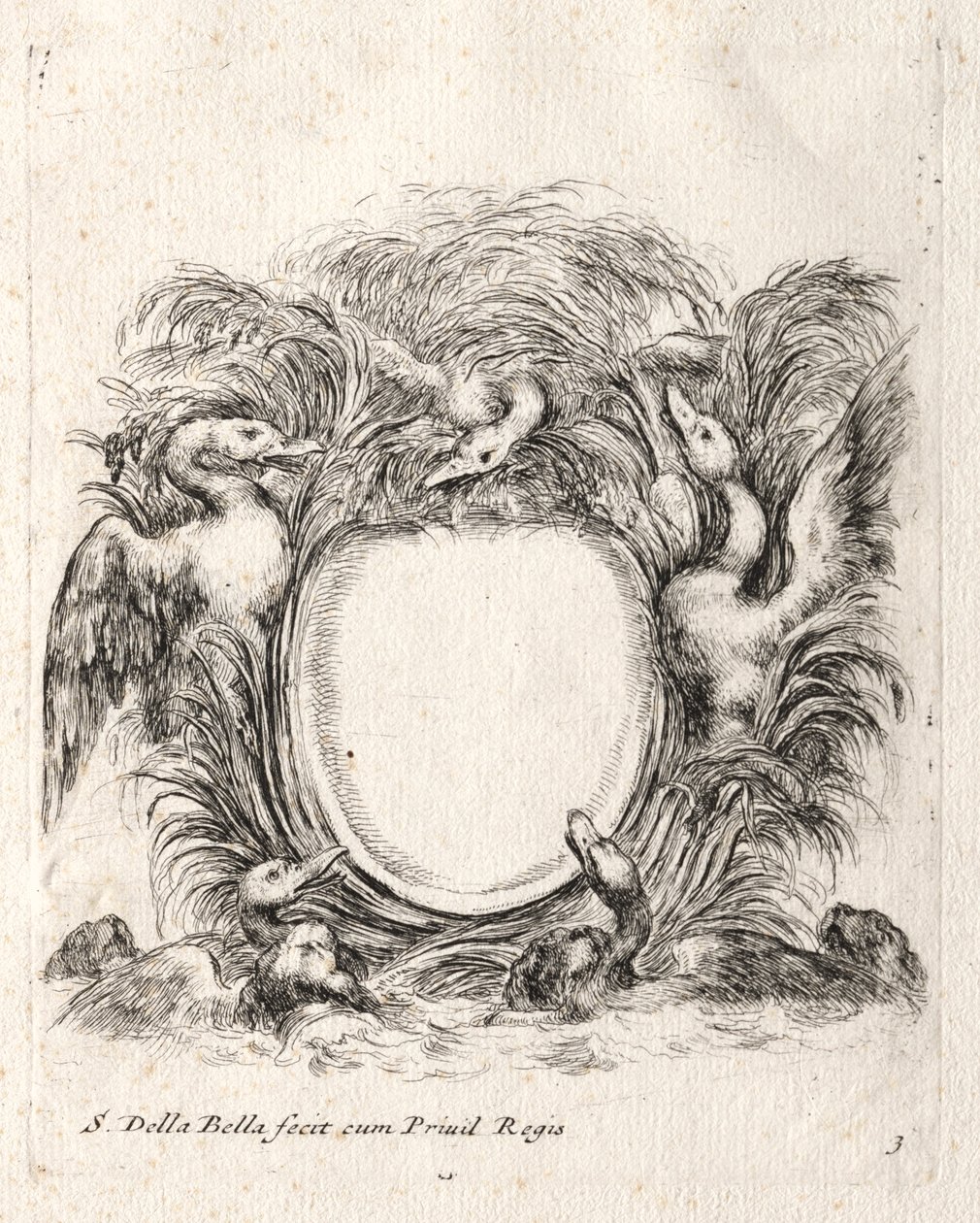 Neues Modell für ein Kartusche, 1647 von Stefano della Bella