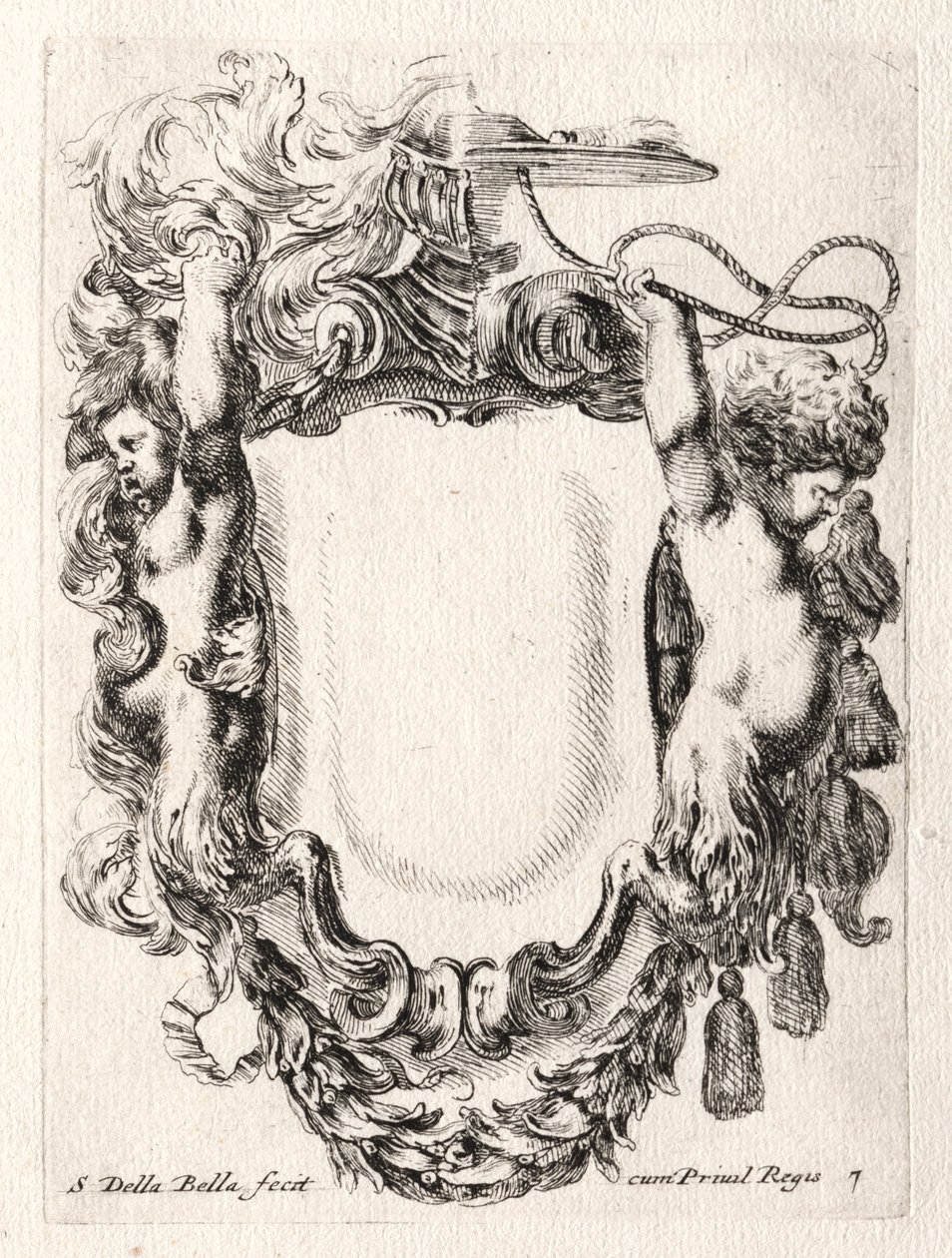 Neues Modell für ein Kartusche, 1647 von Stefano della Bella