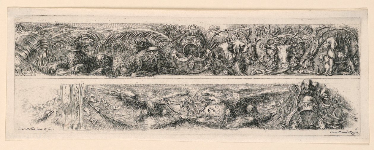 Ornamente von Friesen und Laubwerk von Stefano della Bella