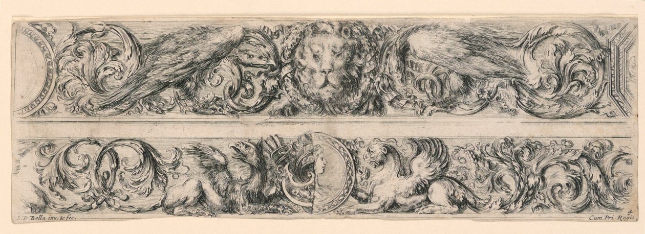 Ornamente von Friesen und Laubwerk von Stefano della Bella