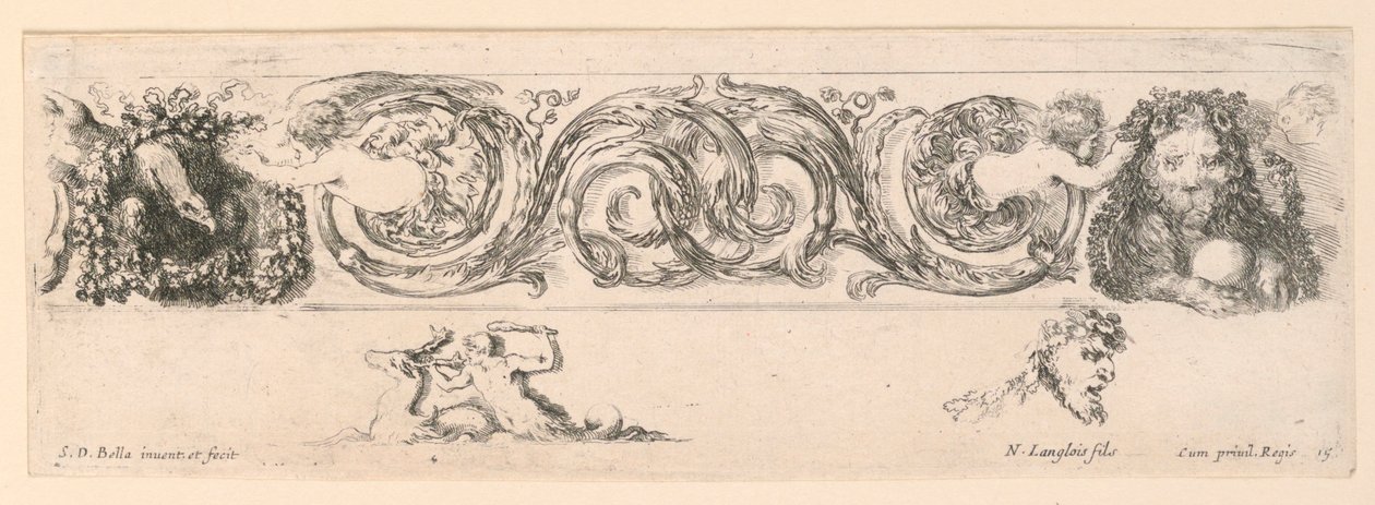 Ornamente von Friesen und Laubwerk von Stefano della Bella