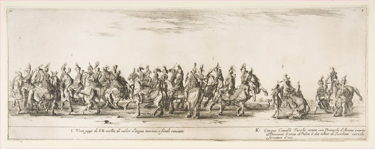 Teil des Eingangs der polnischen Gesandtschaft I und K von Stefano della Bella