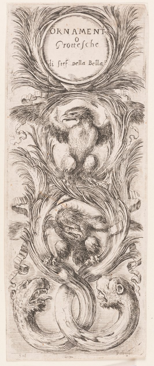 Teller, aus der Serie Ornamenti o grottesche von Stefano della Bella