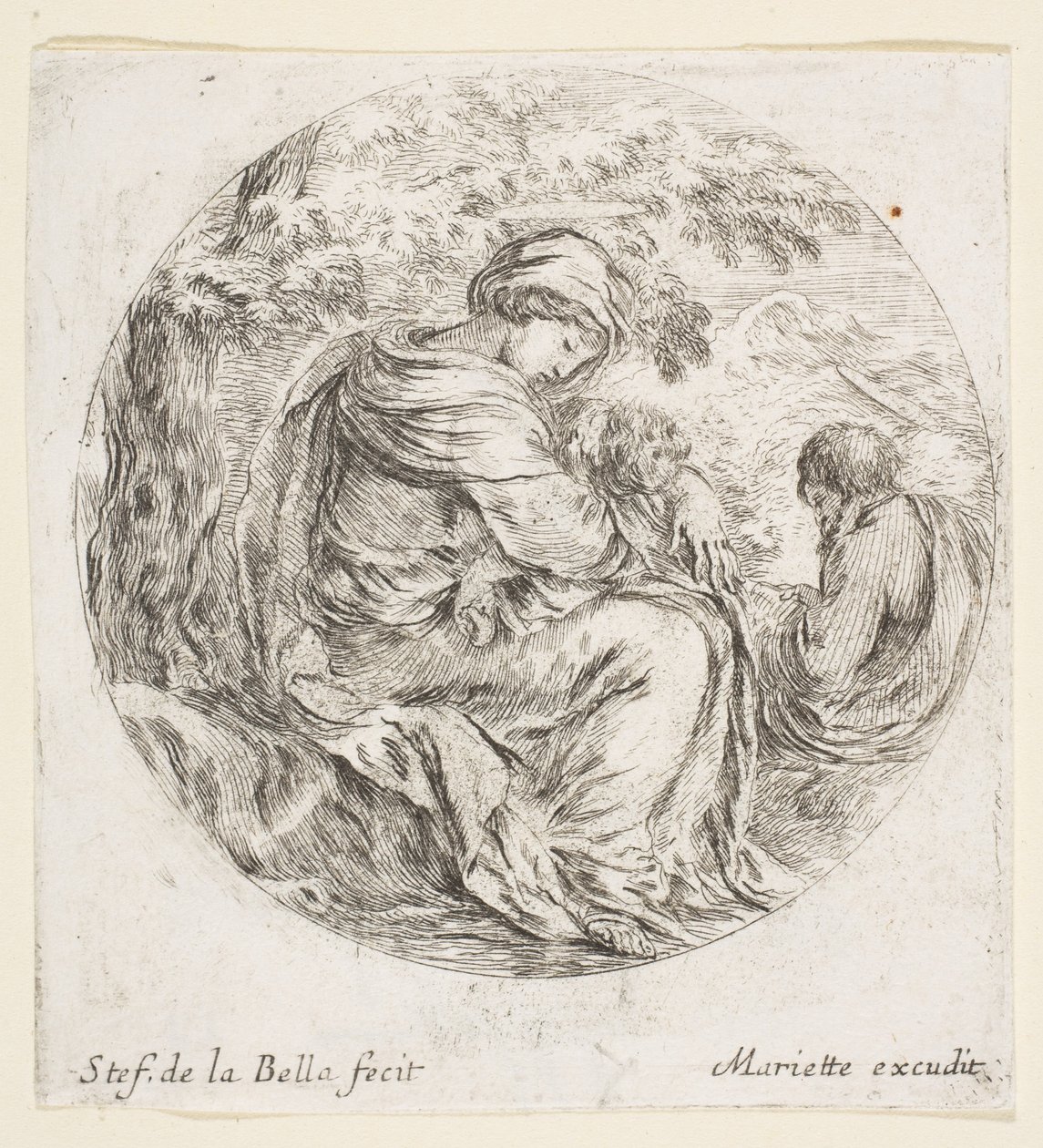 Ruhe auf der Flucht nach Ägypten, ca. 1641 von Stefano della Bella