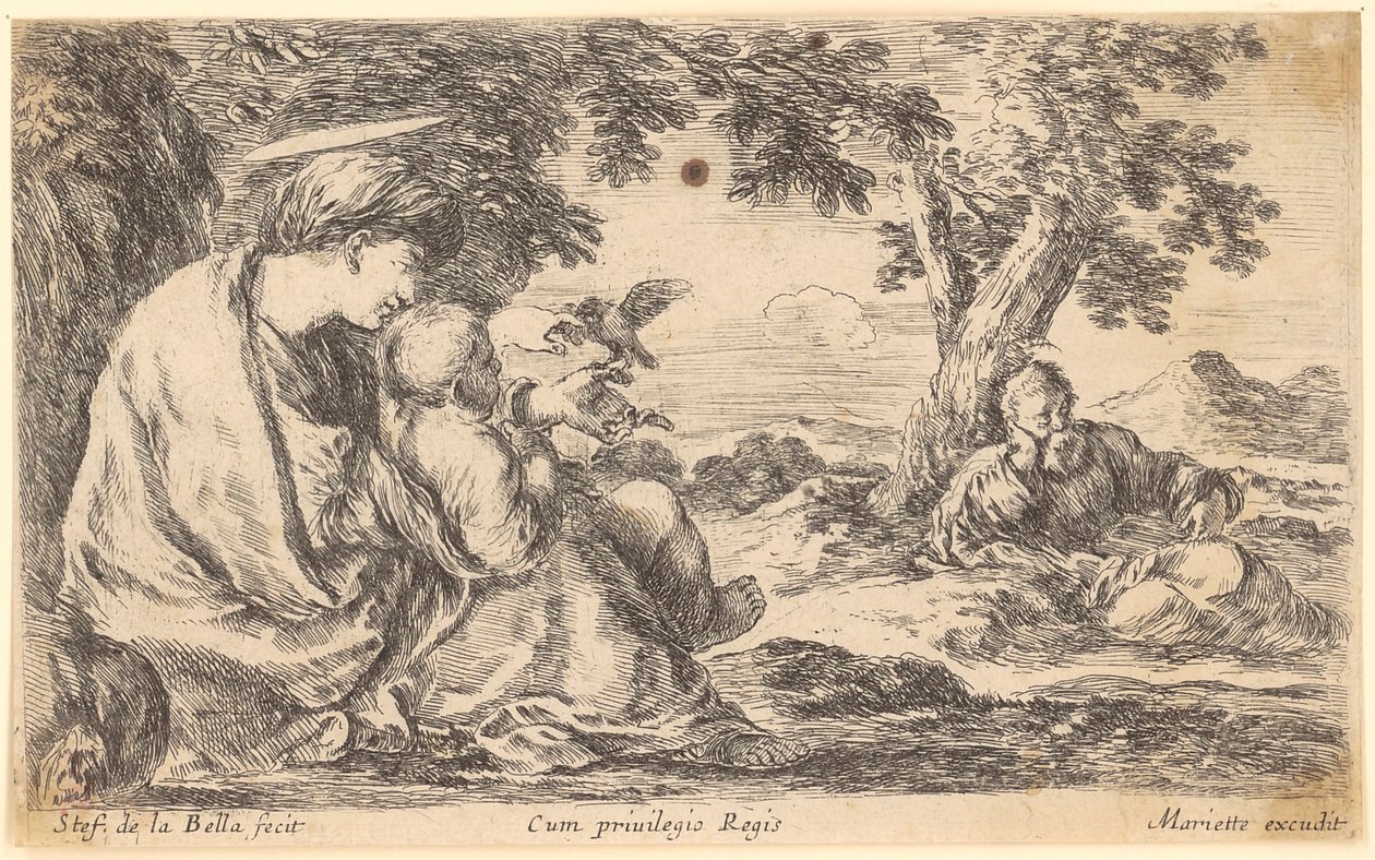 Ruhe auf der Flucht nach Ägypten von Stefano della Bella