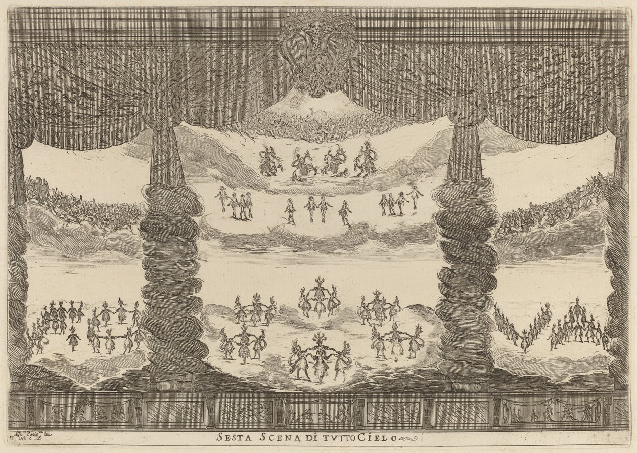 Sechste Szene des ganzen Himmels, 1637 von Stefano della Bella