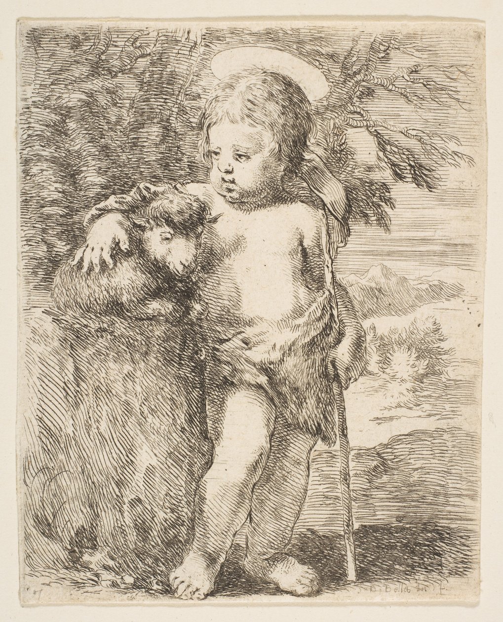 Der kleine Heilige Johannes der Täufer mit seinem Lamm von Stefano della Bella