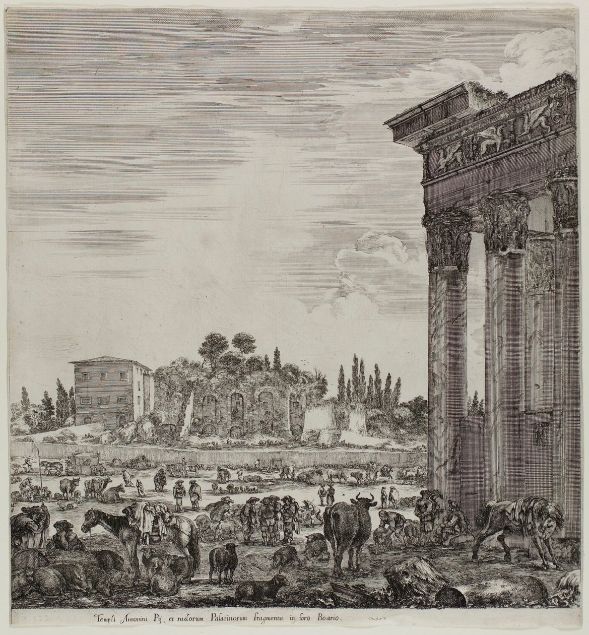 Der Tempel von Antonin und das Campo Vaccino von Stefano della Bella