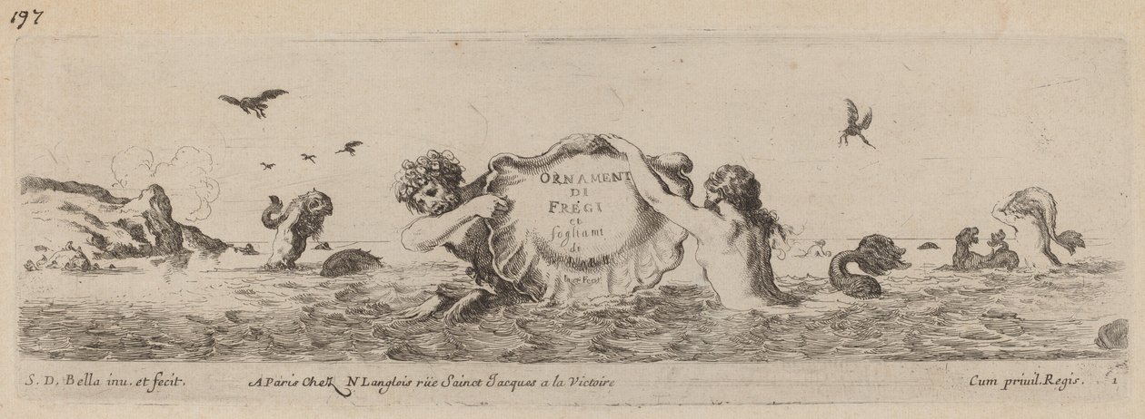 Titelseite für "Ornamenti di fregi e fogliani" von Stefano della Bella
