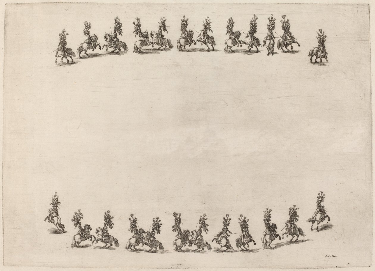 Vierundzwanzig tanzende Kavaliere, 1652 von Stefano della Bella
