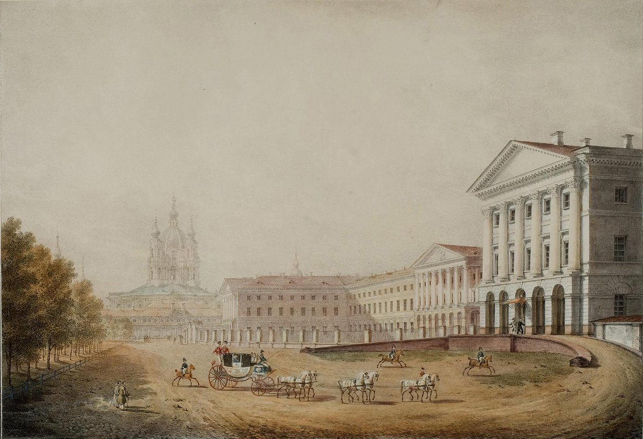 Das Smolny-Institut für adlige Mädchen in Sankt Petersburg, 1823 von Stepan Philippovich Galaktionov