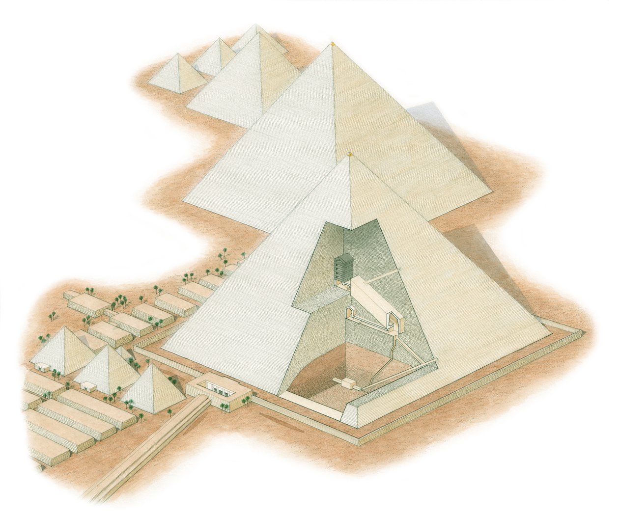 Die Pyramiden von Gizeh, Ägypten, ca. 2560 v. Chr. - 2200 v. Chr. von Stephen Conlin
