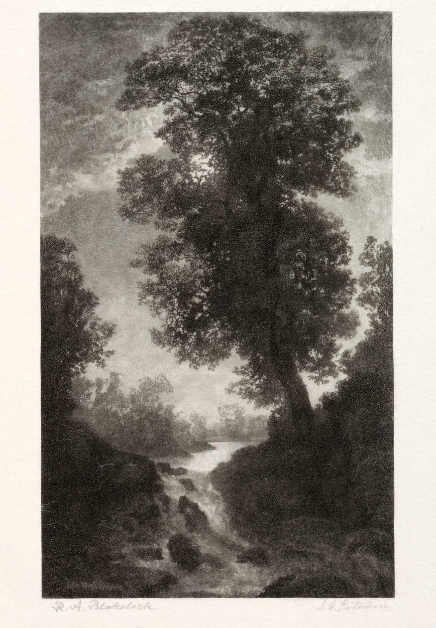 Ein Wasserfall im Mondlicht, 1887 von Stephen Greeley Putnam