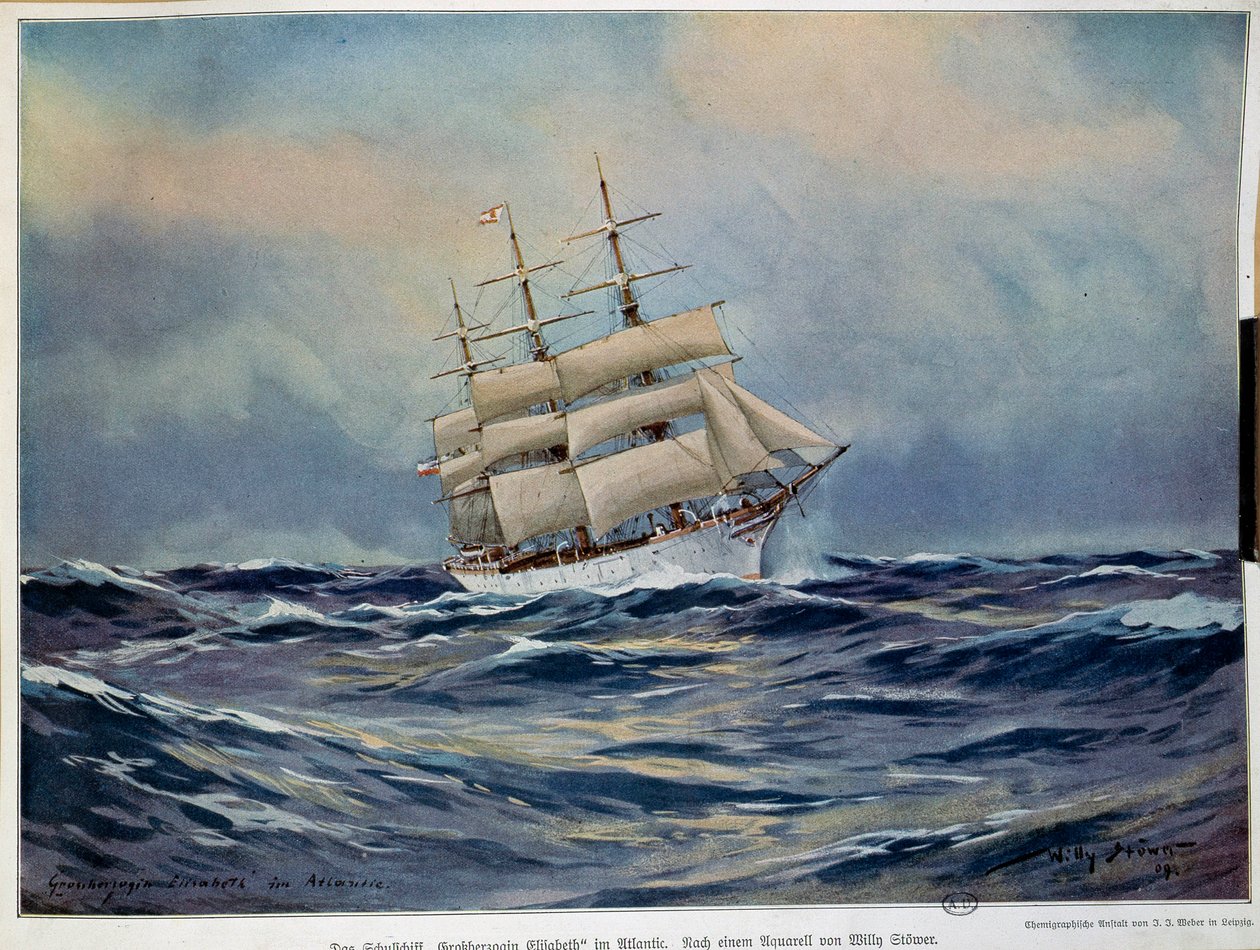 Das Segel der Großherzogin Elisabeth. Aquarell von Willy Stower, 1909. Paris, Kunstgewerbemuseum von Willy Stoewer 