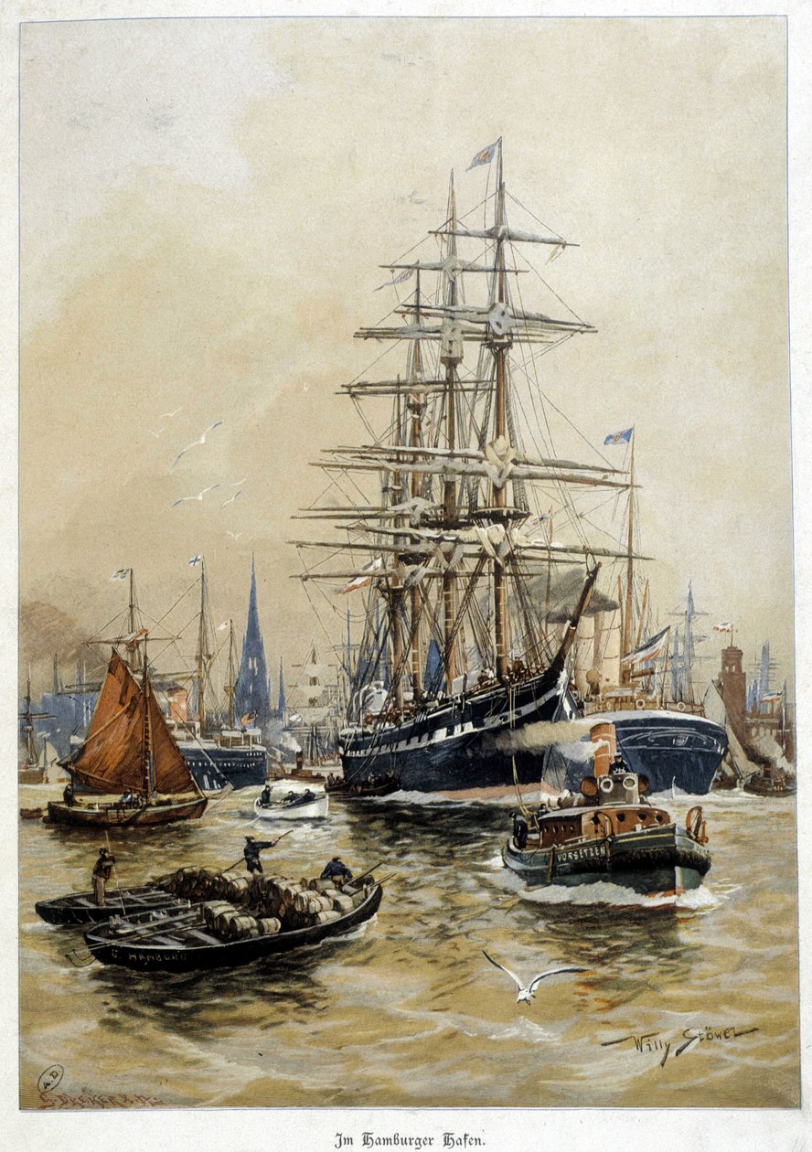 Der Hafen von Hamburg, Anfang 20. Jahrhundert von Willy Stoewer 