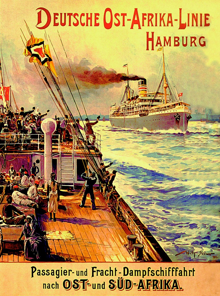 Plakat zur Werbung für die Deutsche Ostafrika-Linie, Hamburg, 1904 von Stoewer Willy