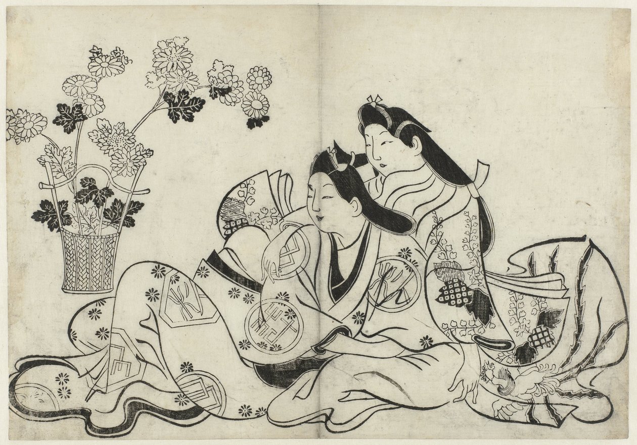 Erotische Darstellung (Hana ni Yosurukyo) von Sugimura Jihei (attributed to)