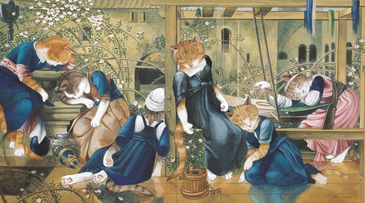 Illustration aus Cats Galore! A Compendium of Cultured Cats (veröffentlicht 2015) von Susan Herbert