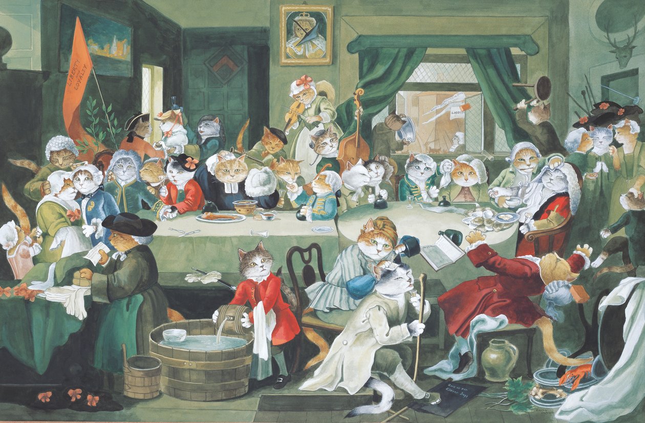 Illustration aus Cats Galore! A Compendium of Cultured Cats (veröff. 2015) von Susan Herbert