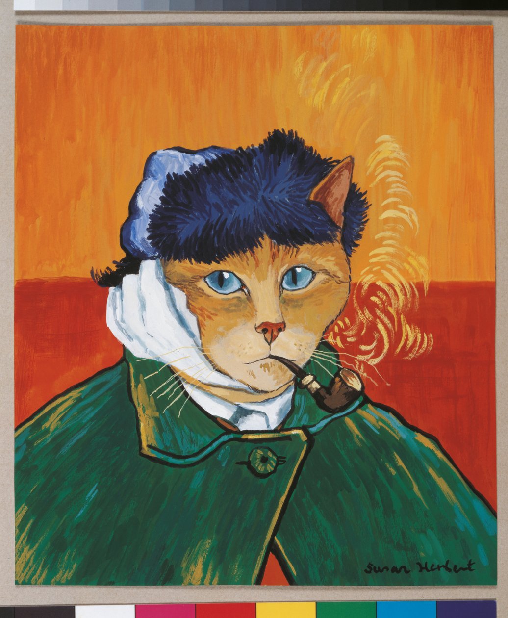 Illustration aus Cats Galore! A Compendium of Cultured Cats (veröffentlicht 2015) von Susan Herbert