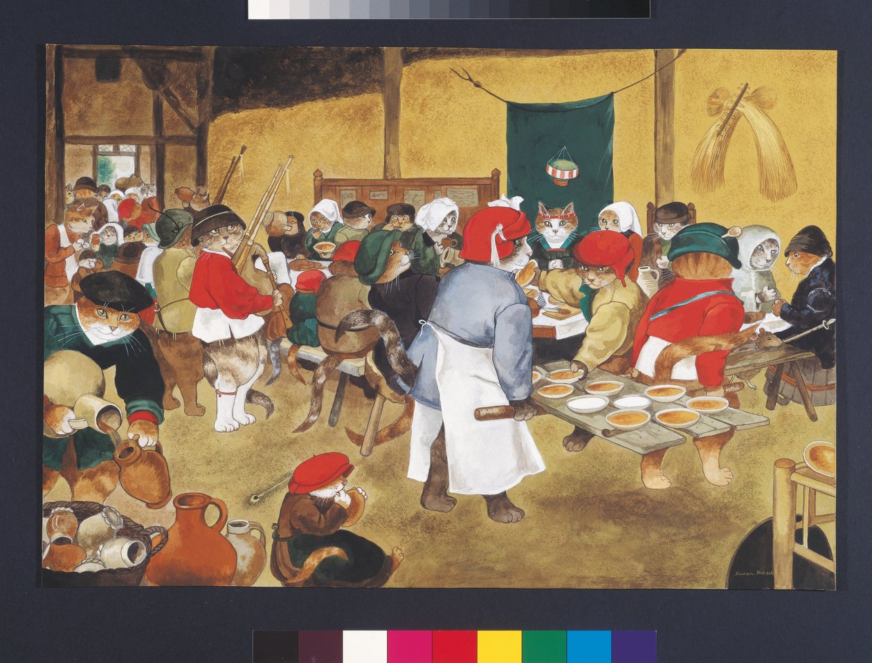 Illustration aus Cats Galore! A Compendium of Cultured Cats (veröffentlicht 2015) von Susan Herbert