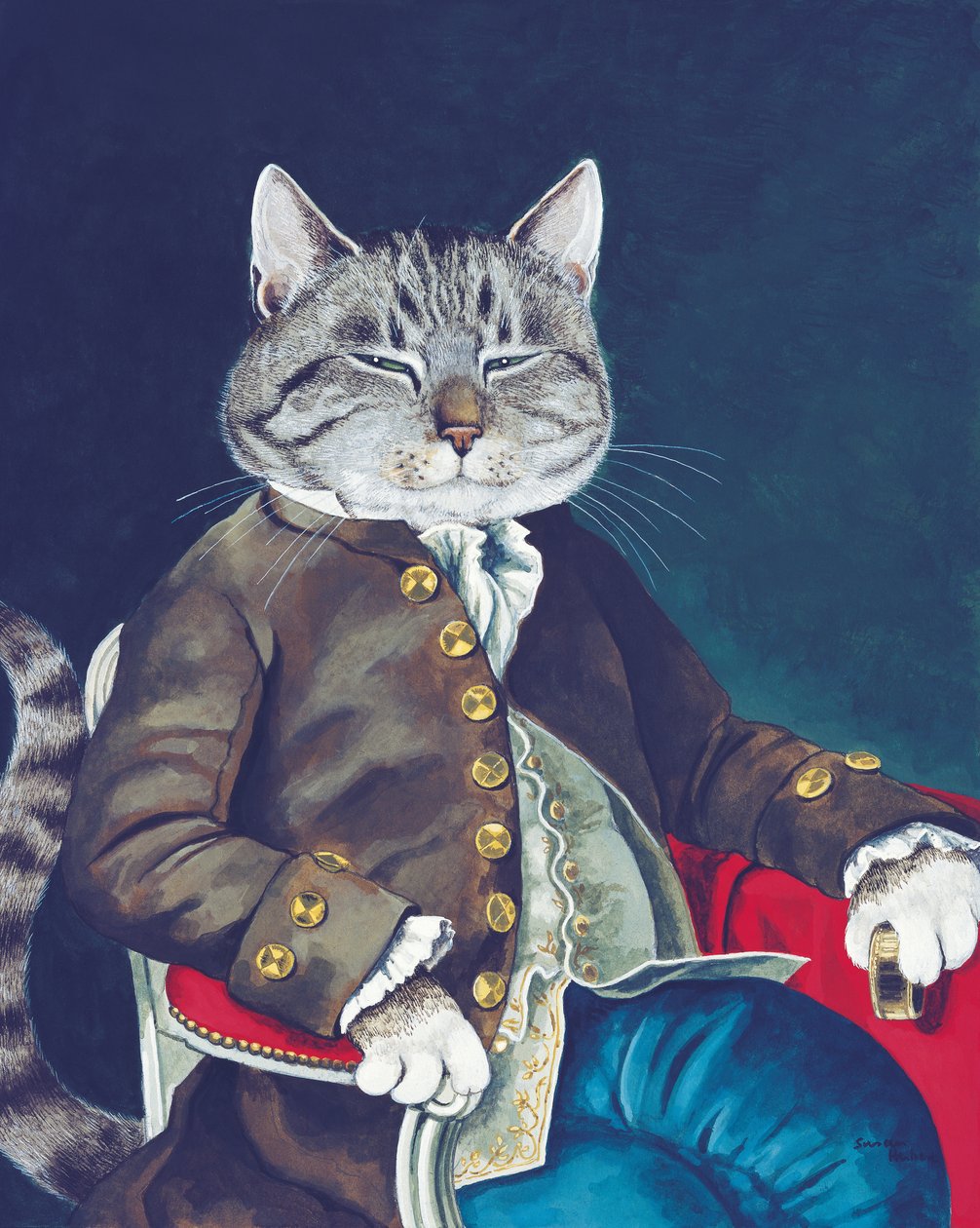 Illustration aus Cats Galore! A Compendium of Cultured Cats (veröffentlicht 2015) von Susan Herbert
