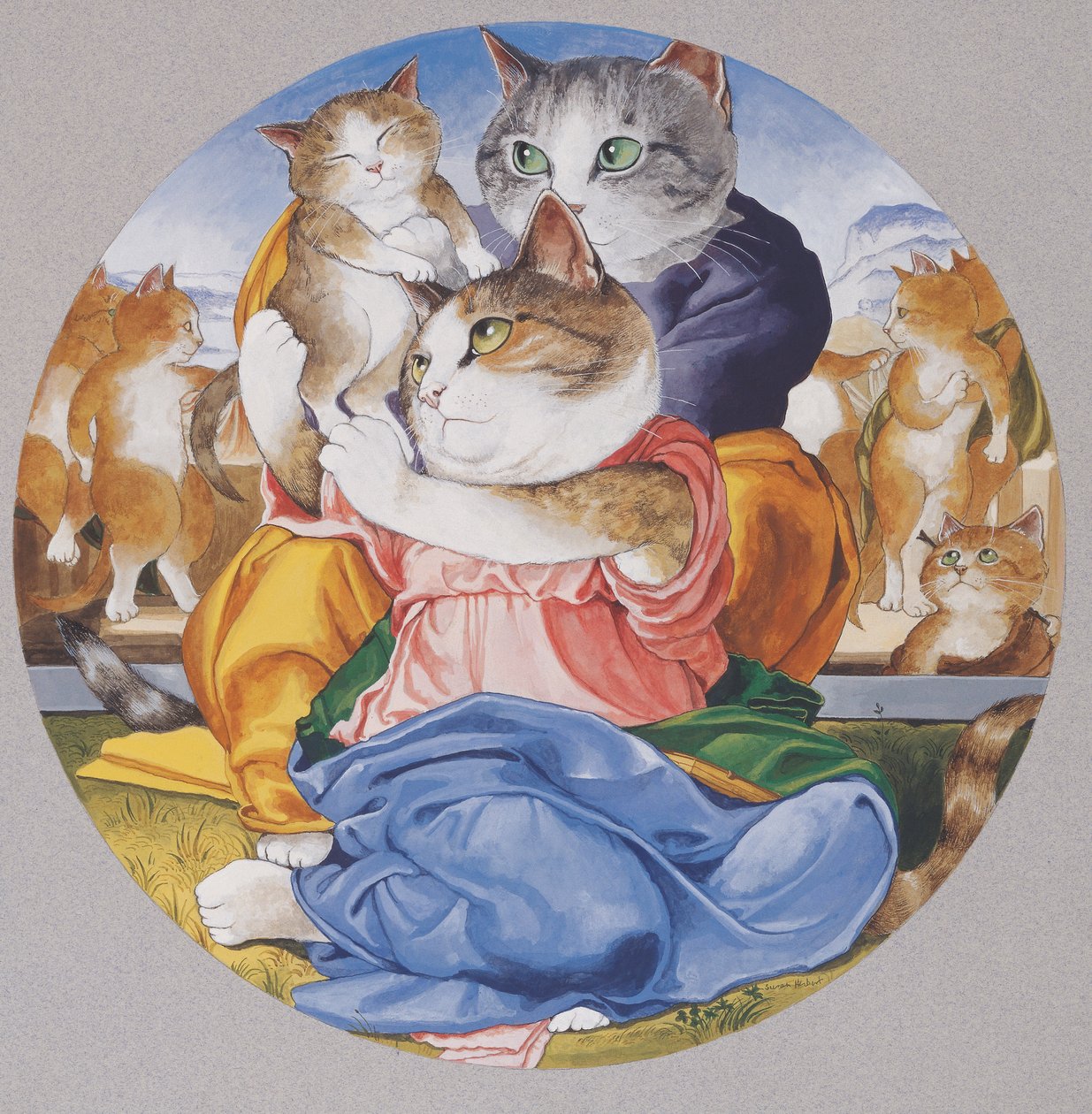 Illustration aus Cats Galore! A Compendium of Cultured Cats (veröffentlicht 2015) von Susan Herbert
