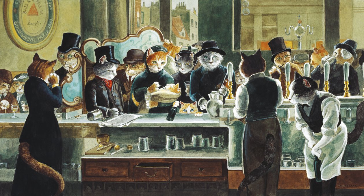 Illustration aus Cats Galore! A Compendium of Cultured Cats (veröffentlicht 2015) von Susan Herbert