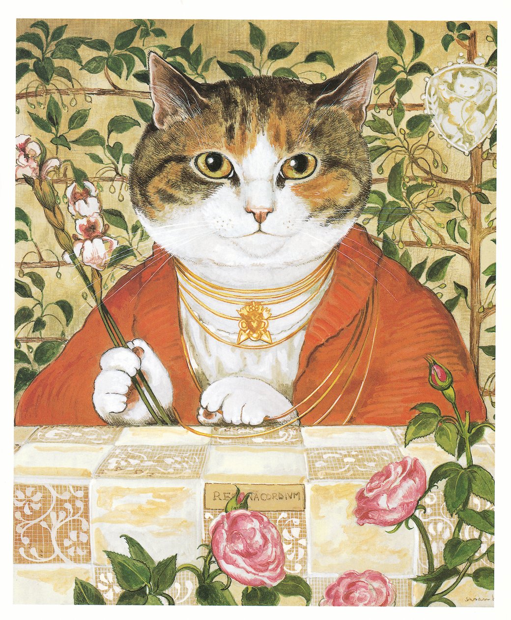 Illustration aus Präraffaelitische Katzen (veröff. 1999) von Susan Herbert