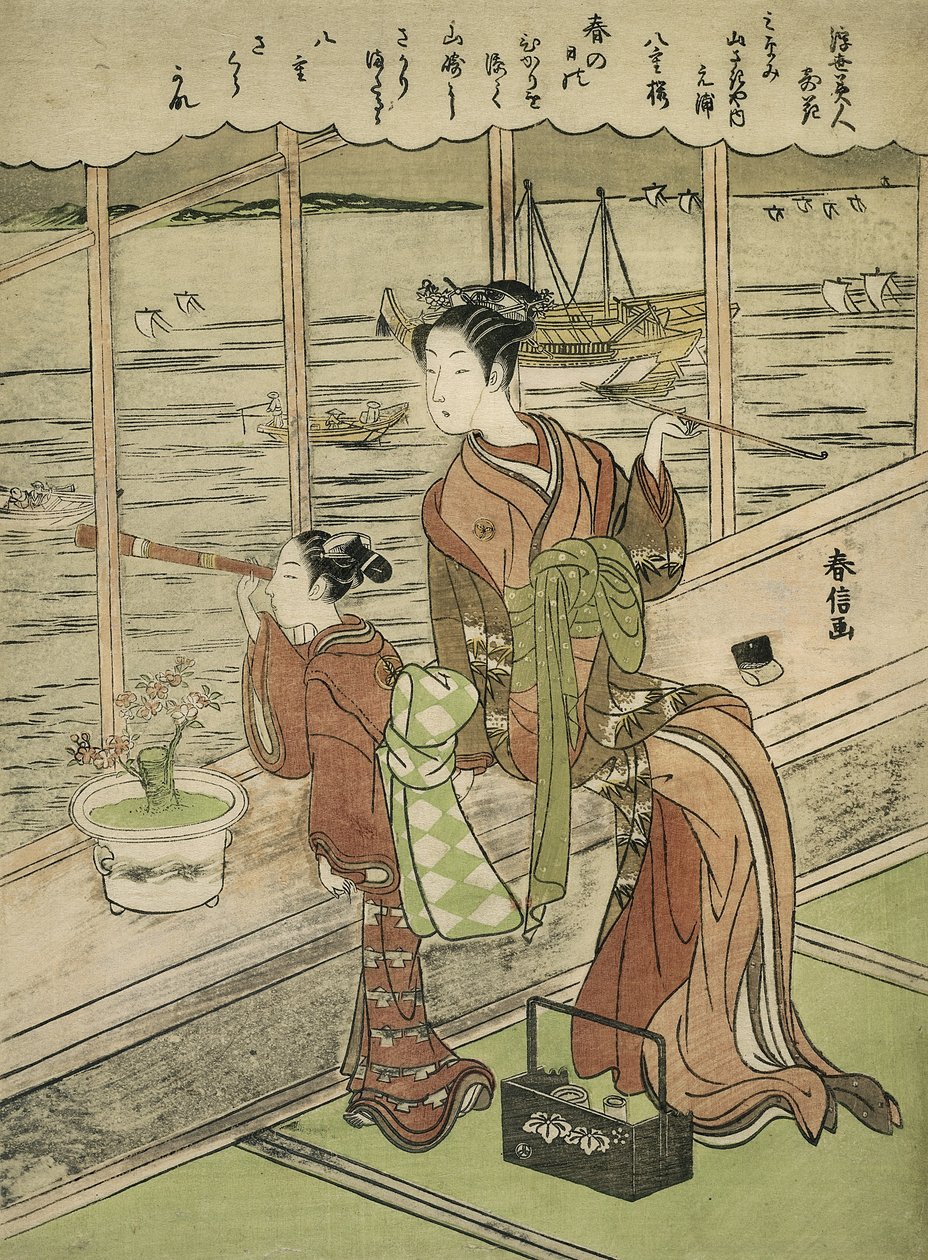 Doppelt blühende Kirsche: Motoura von der Minami Yamasakiya von Suzuki Harunobu
