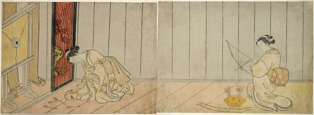 Die Bogenschießgalerie, 1765 von Suzuki Harunobu