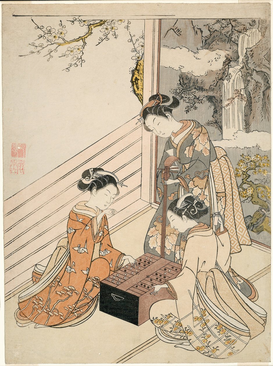Das Spiel beobachten, ca. 1766 von Suzuki Harunobu
